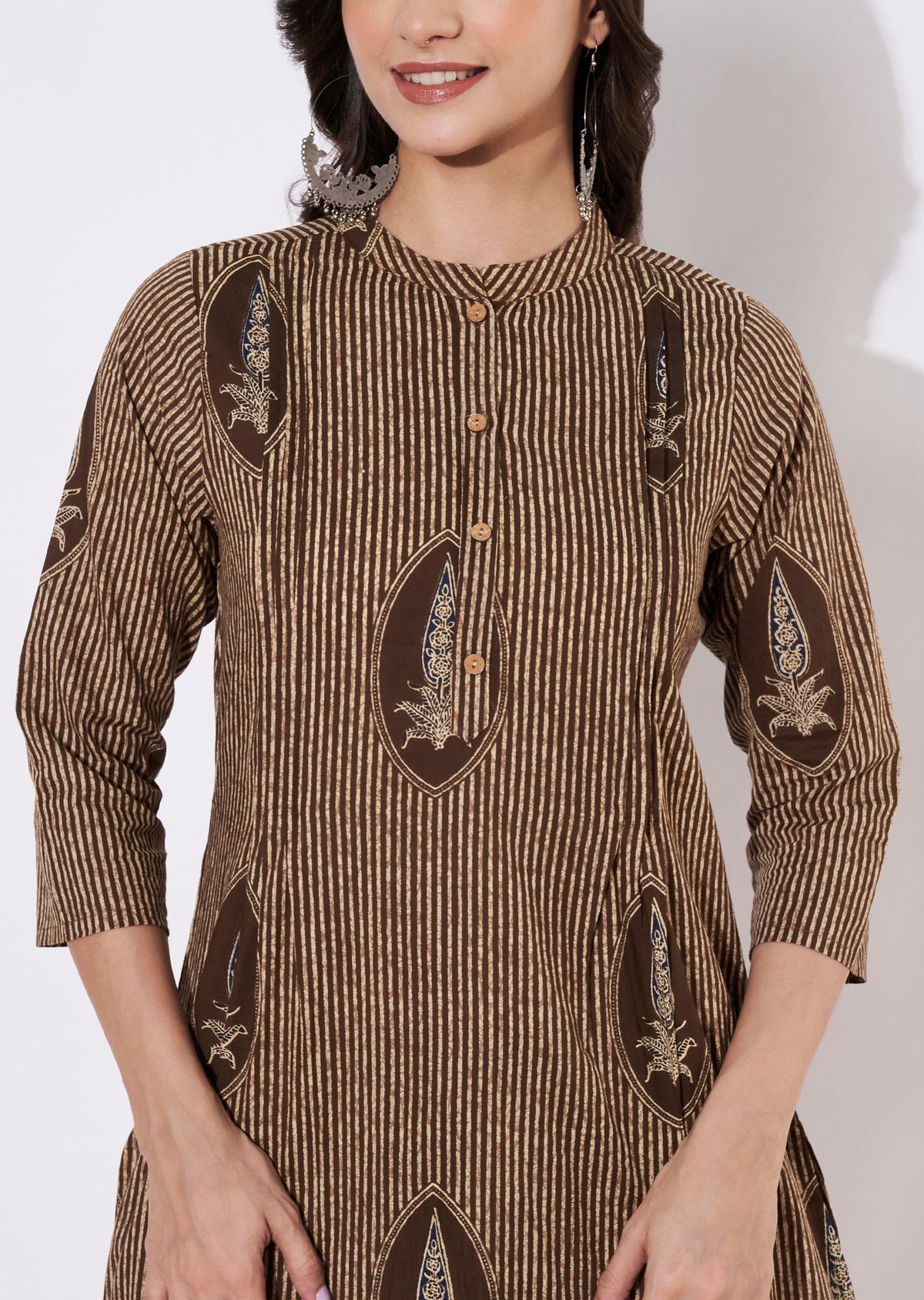 Brown Cotton Kurti set
