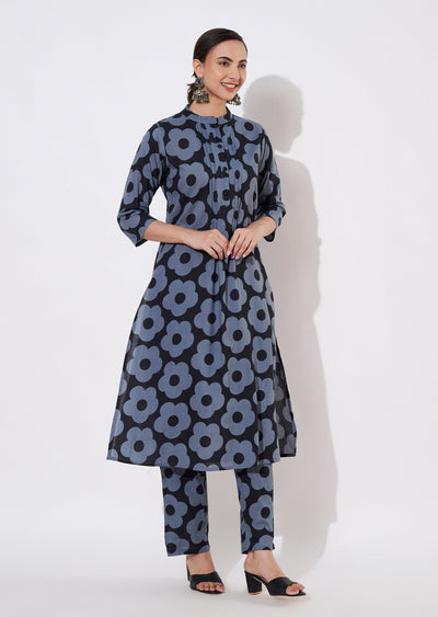 Grey Cotton Kurti set