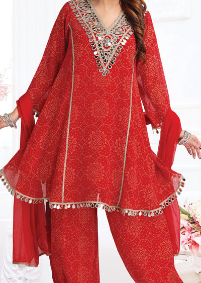 Red Georgette Anarkali suit
