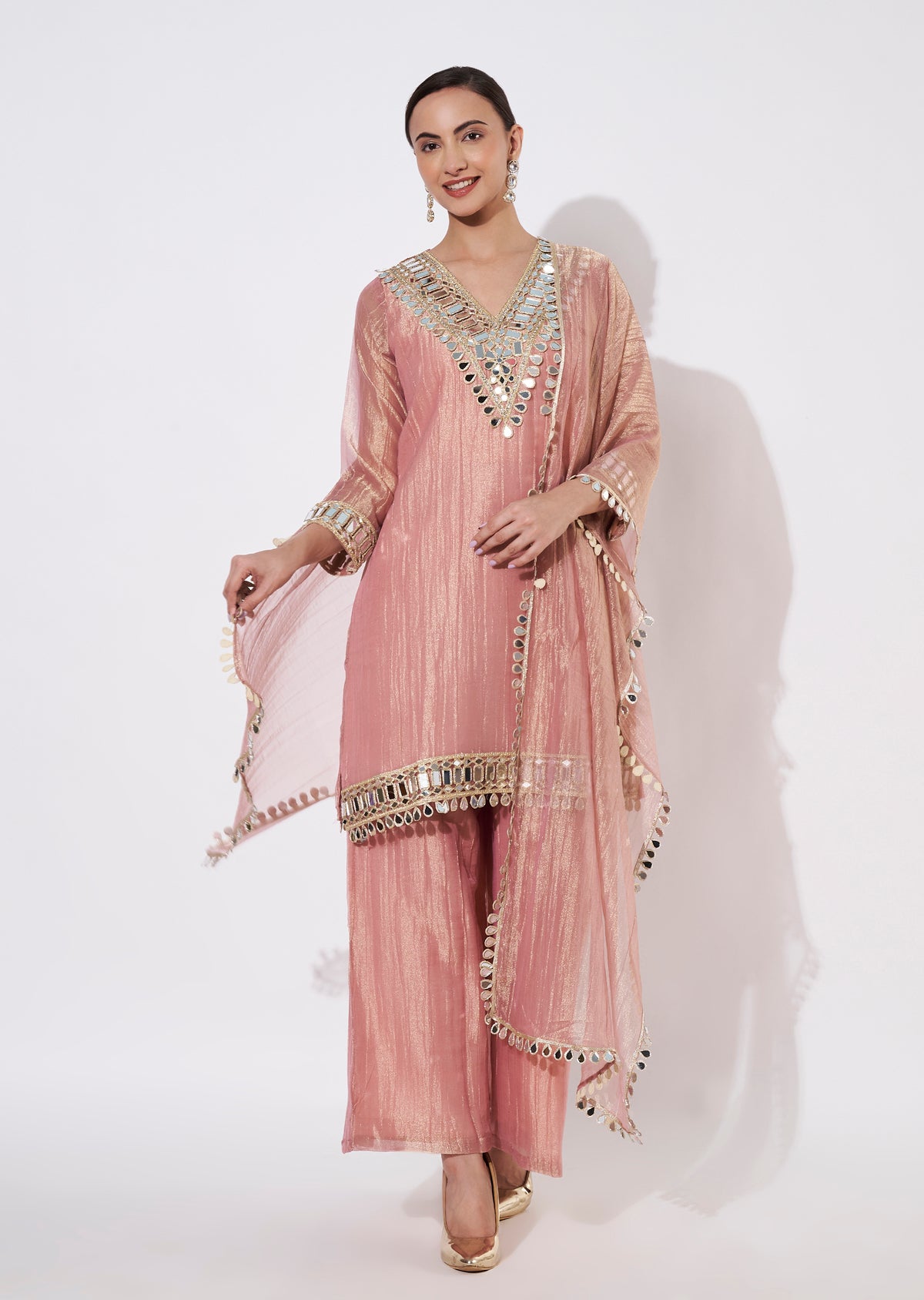 Peach Salsa Palazzo Set