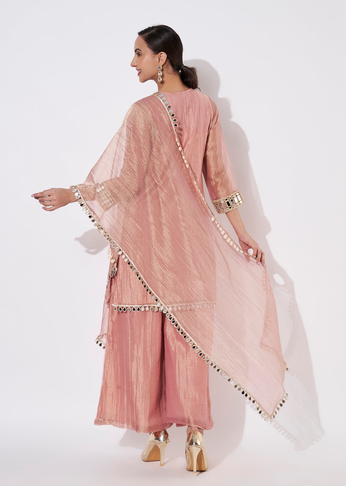 Peach Salsa Palazzo Set