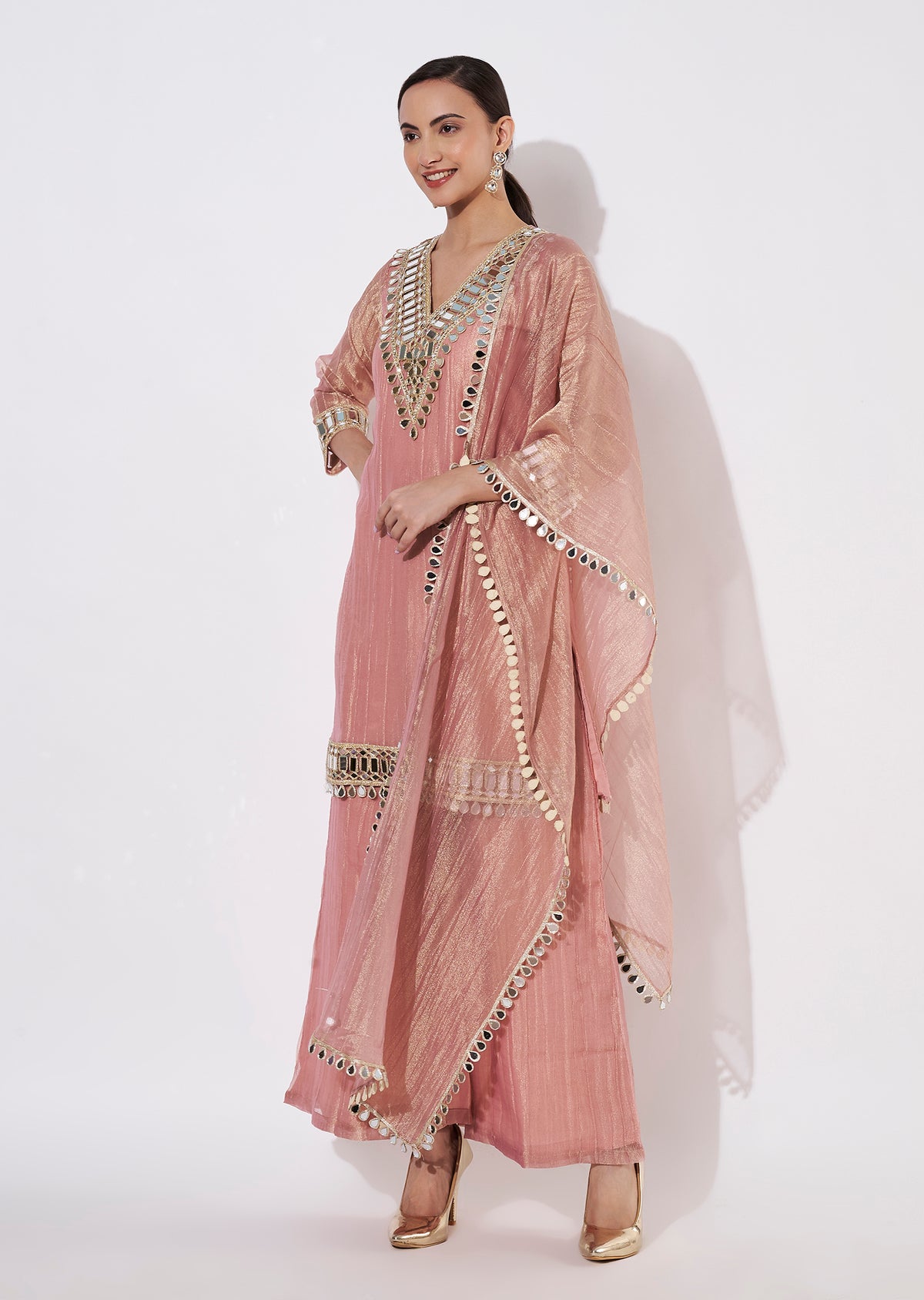 Peach Salsa Palazzo Set