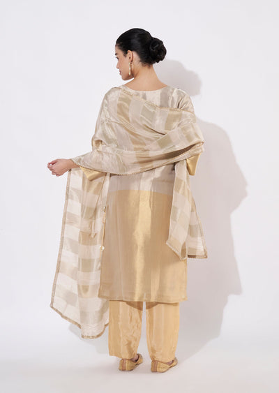 Gold Tissue Straight cut suit