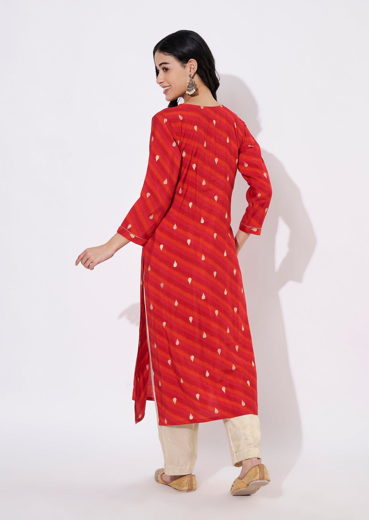 Rani Pink Muslin Straight cut Kurti
