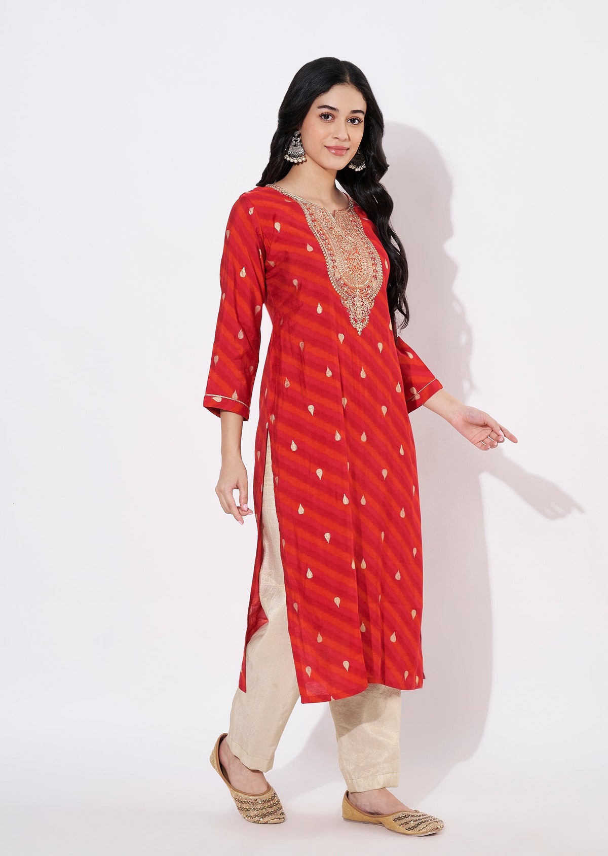 Rani Pink Muslin Straight cut Kurti