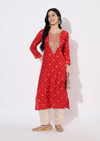 Rani Pink Muslin Straight cut Kurti