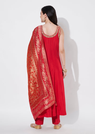 Pink Silk Anarkali Suit