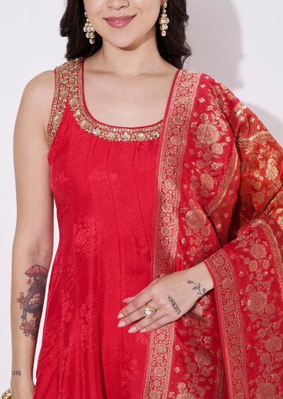 Pink Silk Anarkali Suit