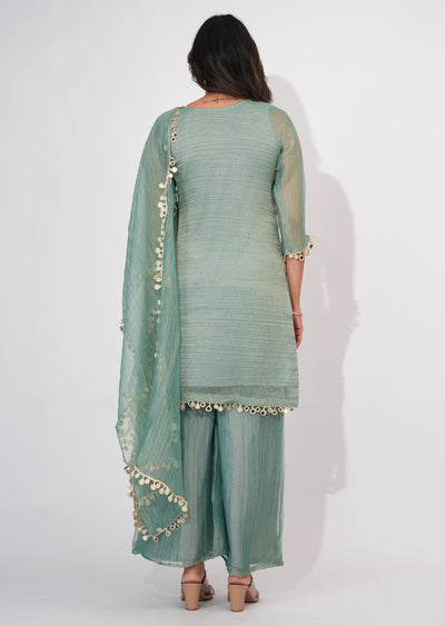 Dusty Green Salsa Sharara Set