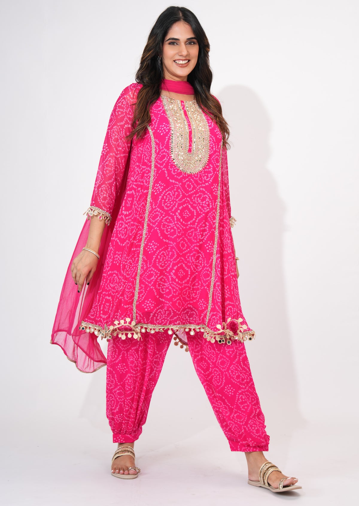 Rani Pink Georgette Anarkali suit