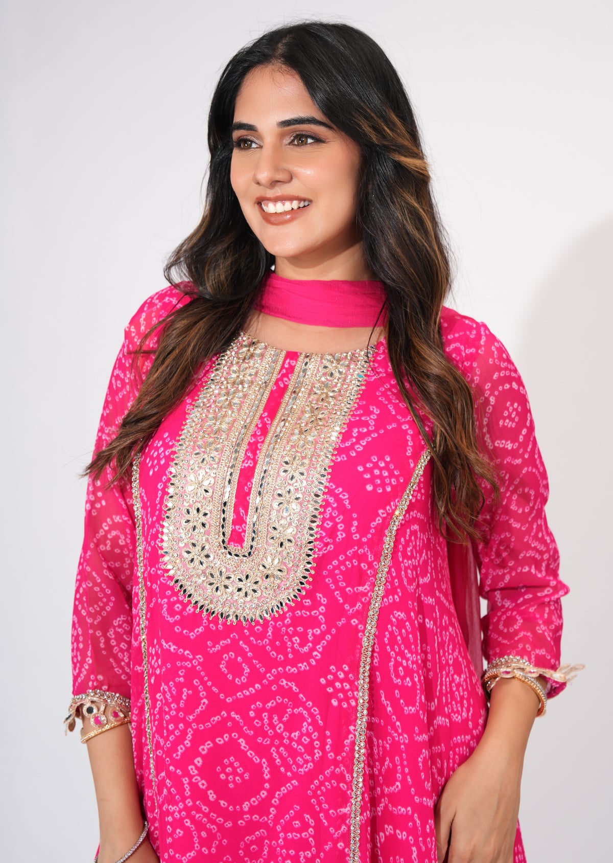 Rani Pink Georgette Anarkali suit