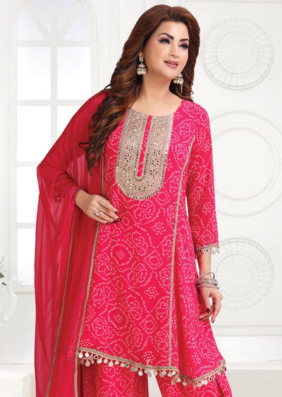 Rani Pink Georgette Anarkali suit