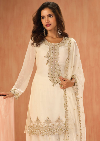 Cream Sharara Set