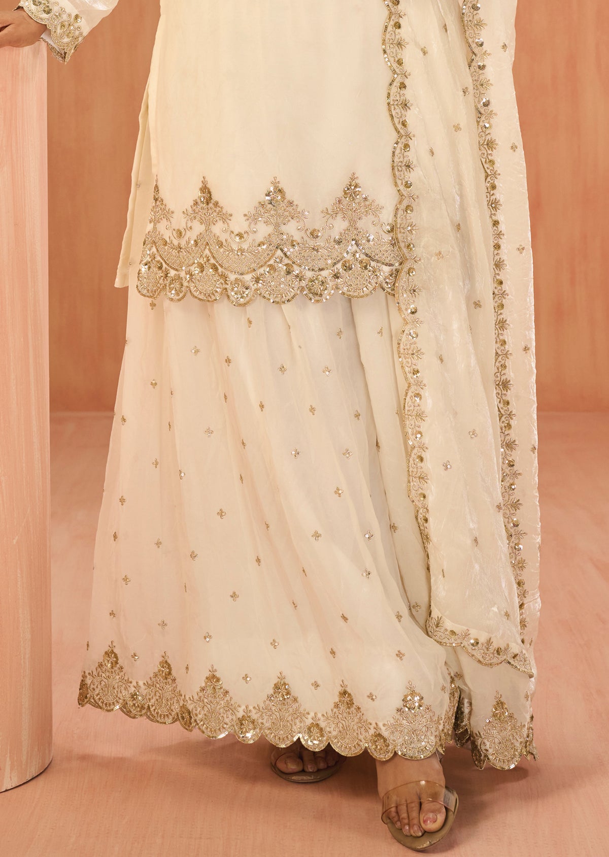 Cream Sharara Set