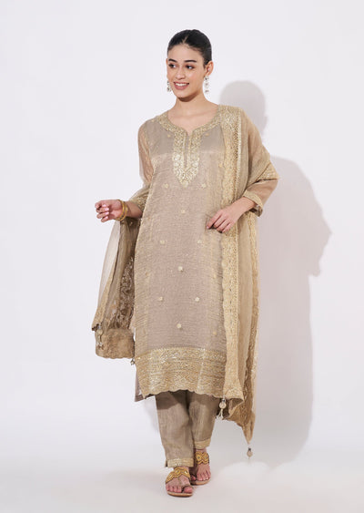 Grey Tissue Straight cut suit