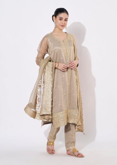 Grey Tissue Straight cut suit