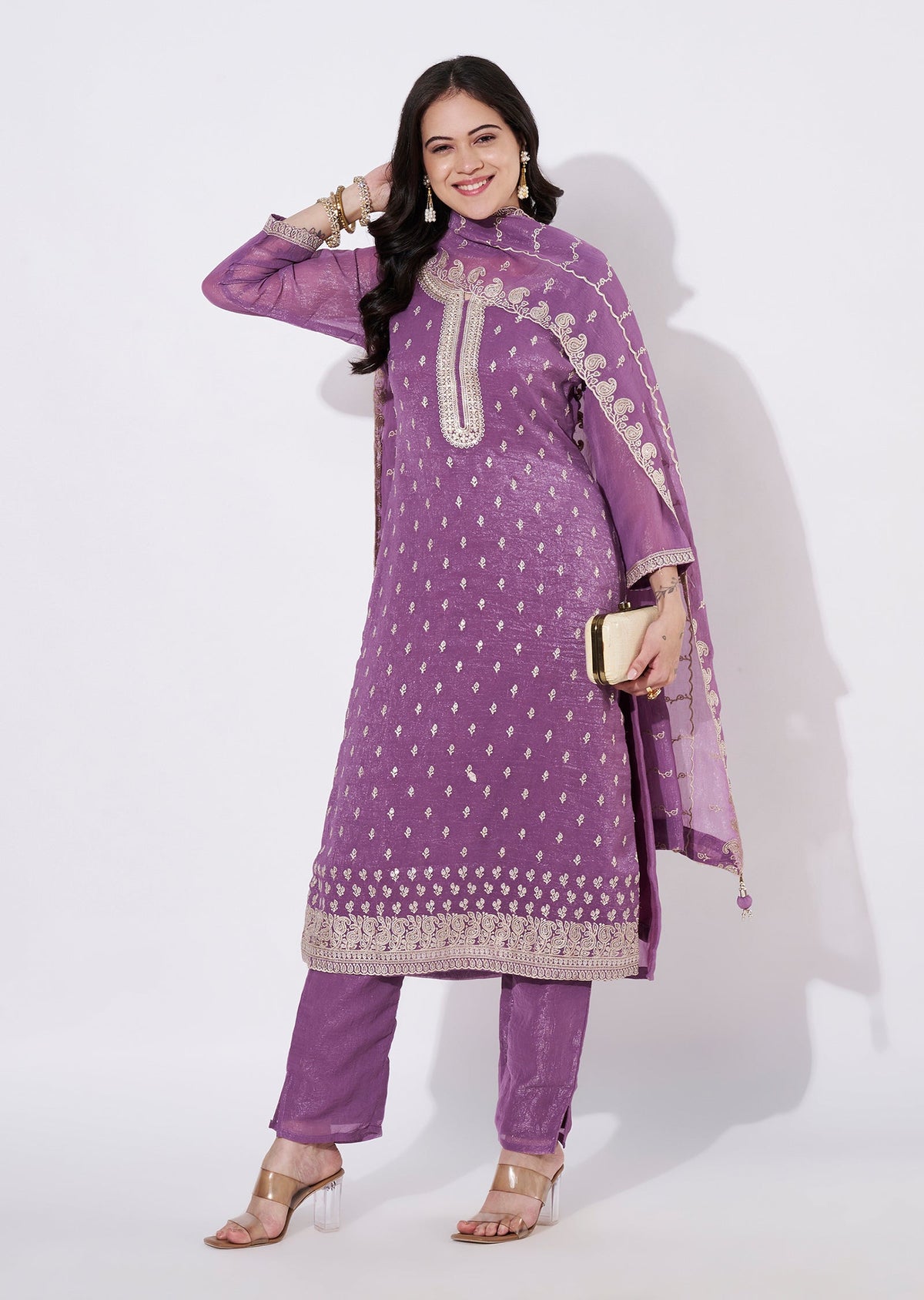 Mauve Salsa Straight cut suit