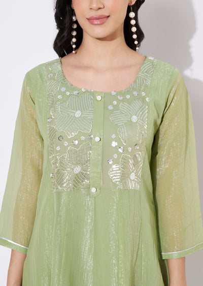 Pista Green Salsa Frock style kurti