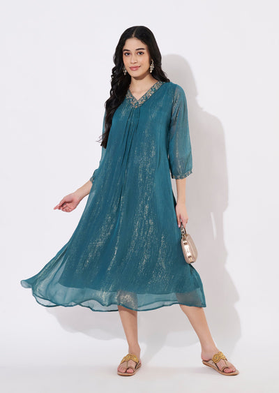 Rama Green Salsa Frock style kurti