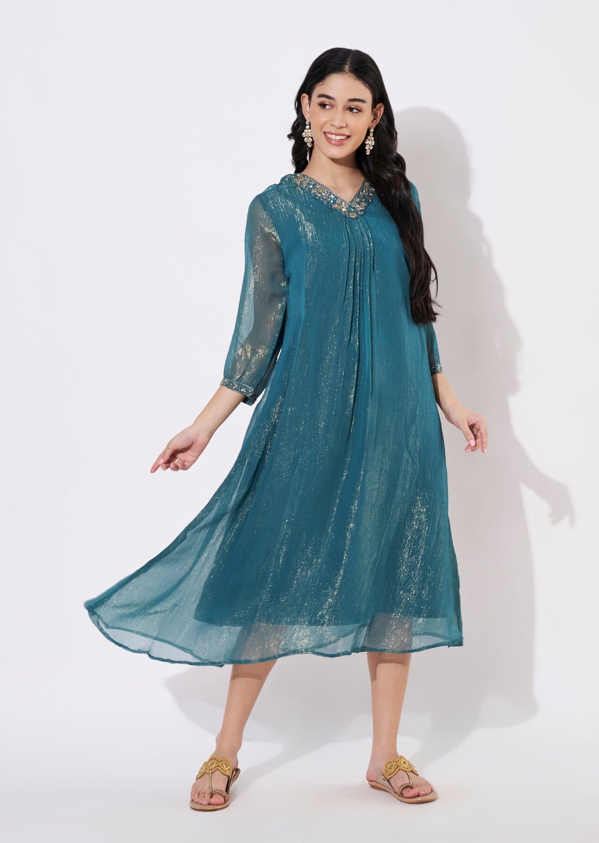 Rama Green Salsa Frock style kurti