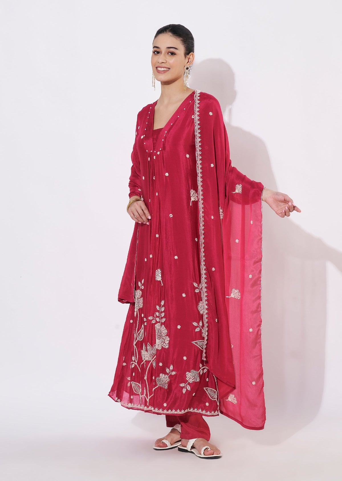 Pink Silk Anarkali Suit