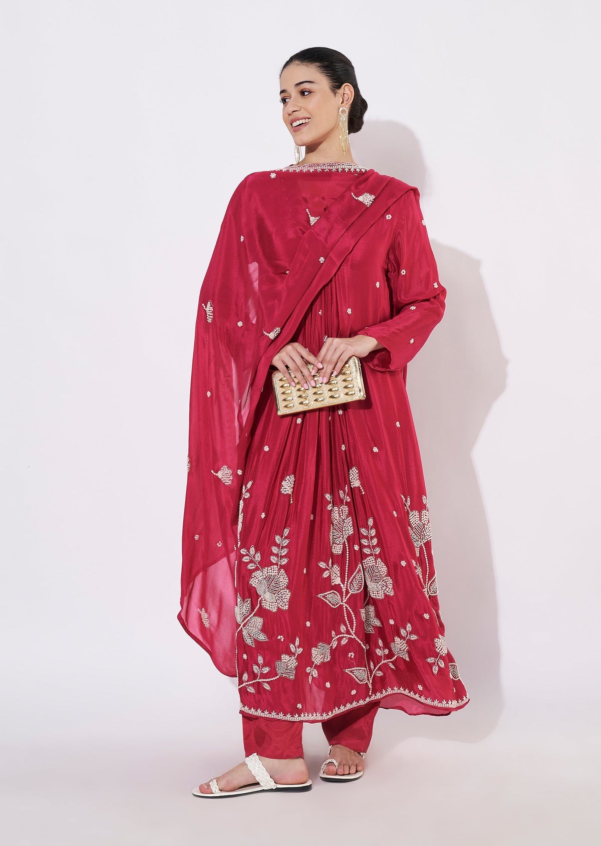Pink Silk Anarkali Suit