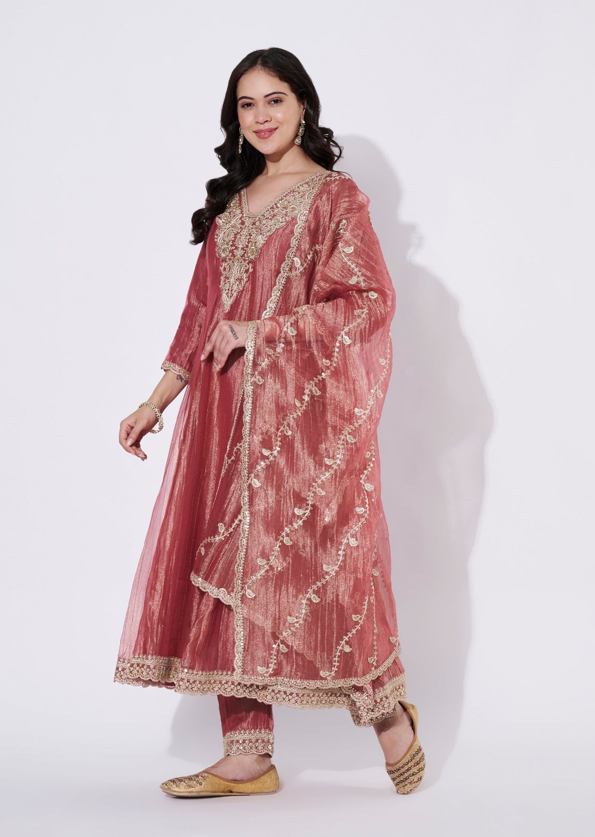 Onion Pink Salsa Anarkali Suit