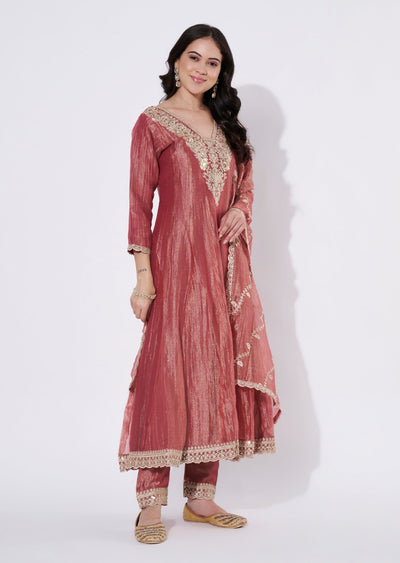 Onion Pink Salsa Anarkali Suit