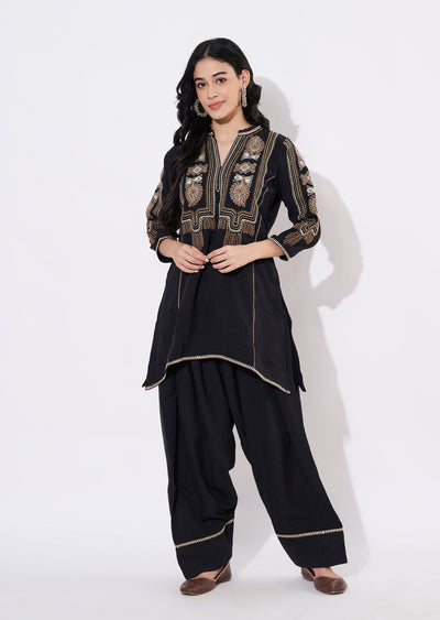 Black Polynesian Fusion wear kurti