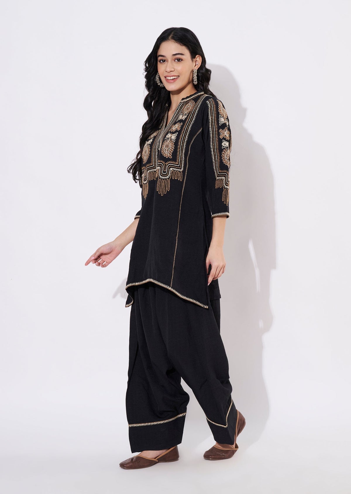 Black Polynesian Fusion wear kurti