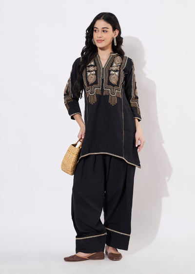Black Polynesian Fusion wear kurti