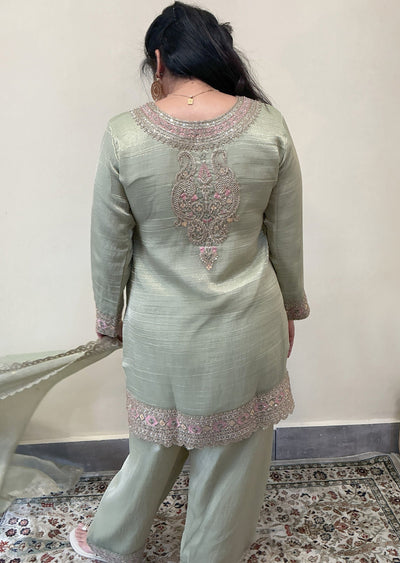 Dusty Green Salsa Sharara Set