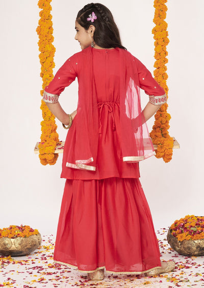 Pink Georgette Gharara Set