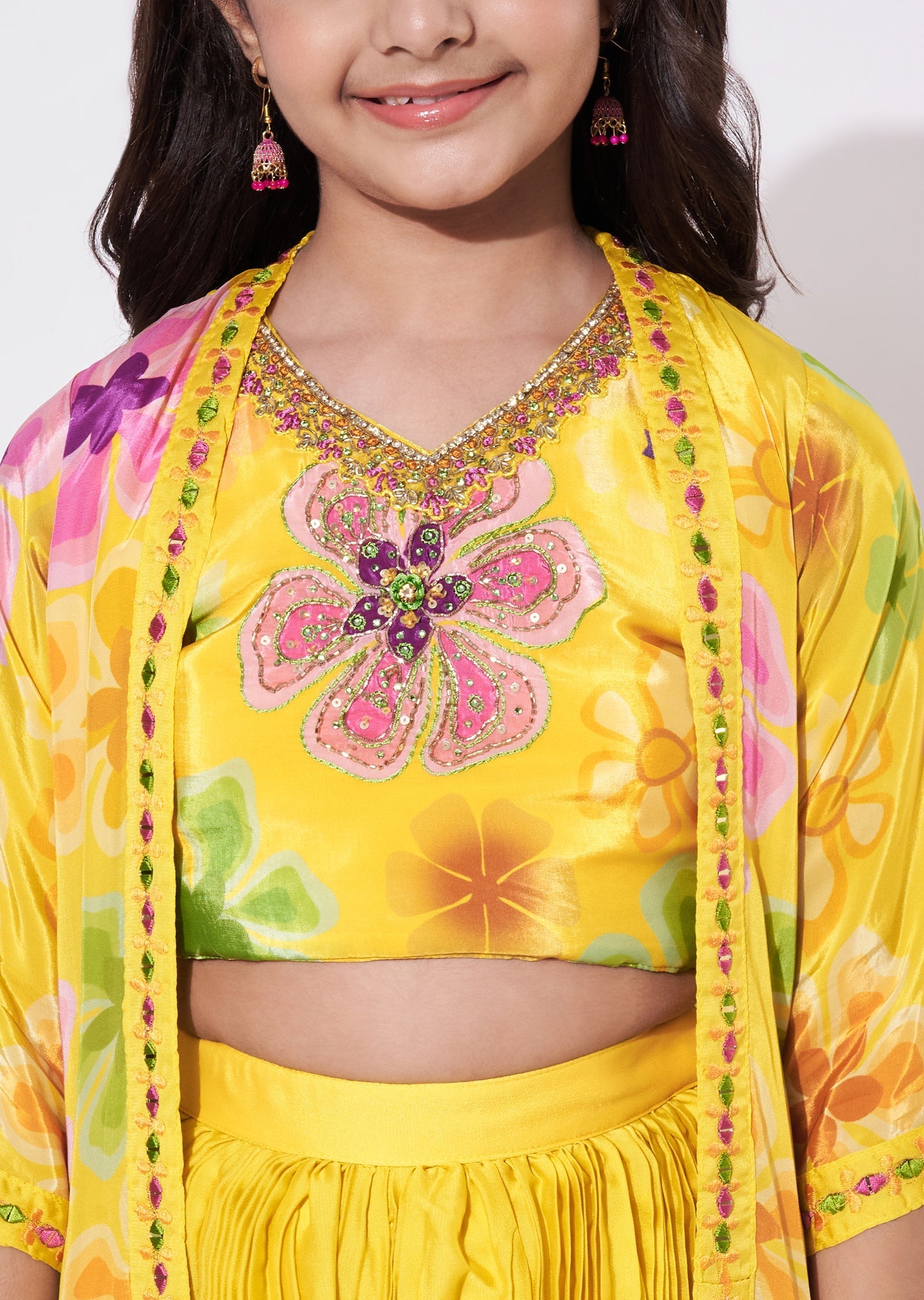 Yellow Crepe Gharara Set