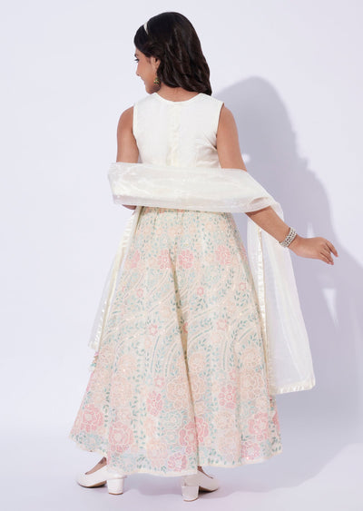 Off White Girls Ghagra Choli