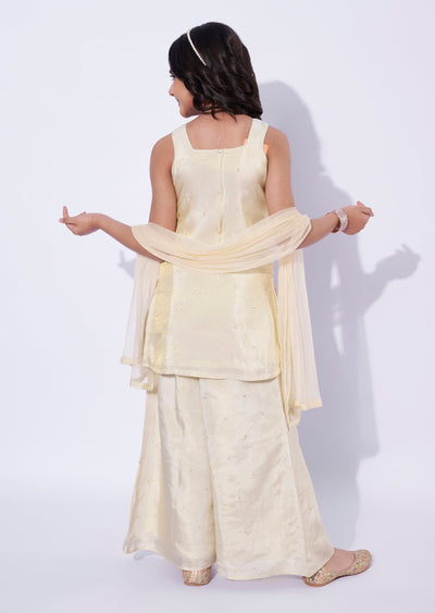 Gold Tissue Girls Sharara