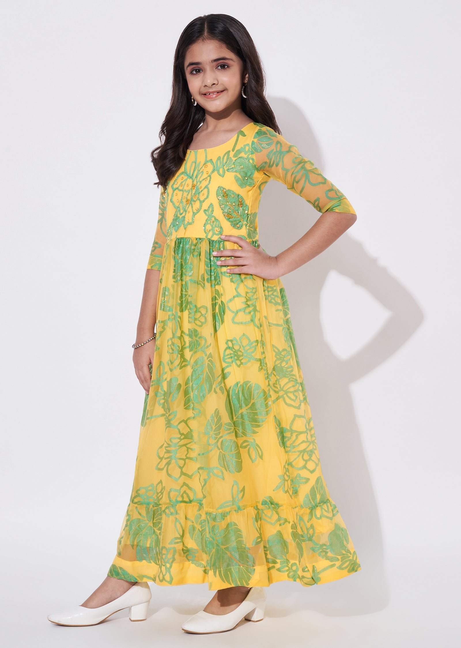 Yellow Brasso Ethnic Gown