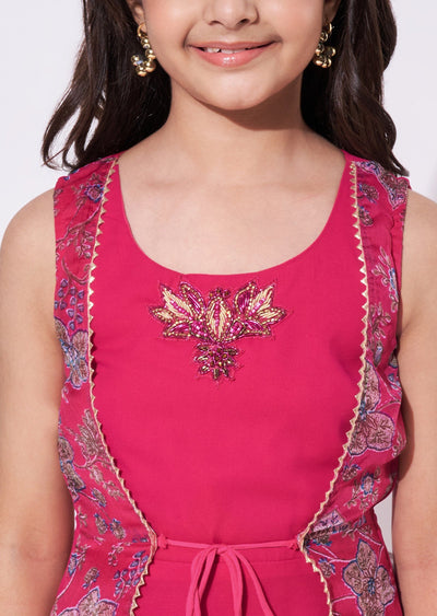 Rani Pink Georgette Ethnic Gown