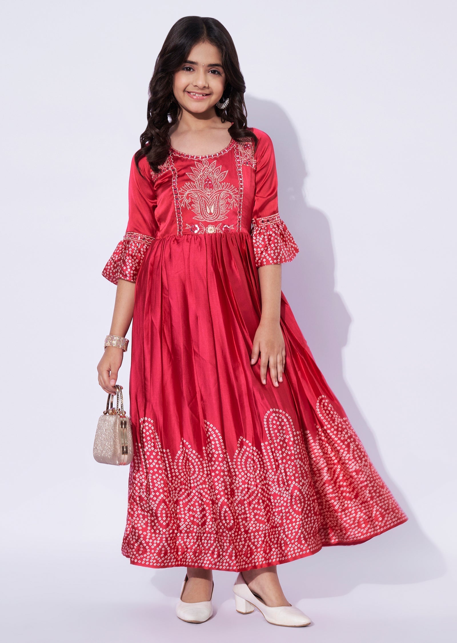 Pink Satin Girls Gown