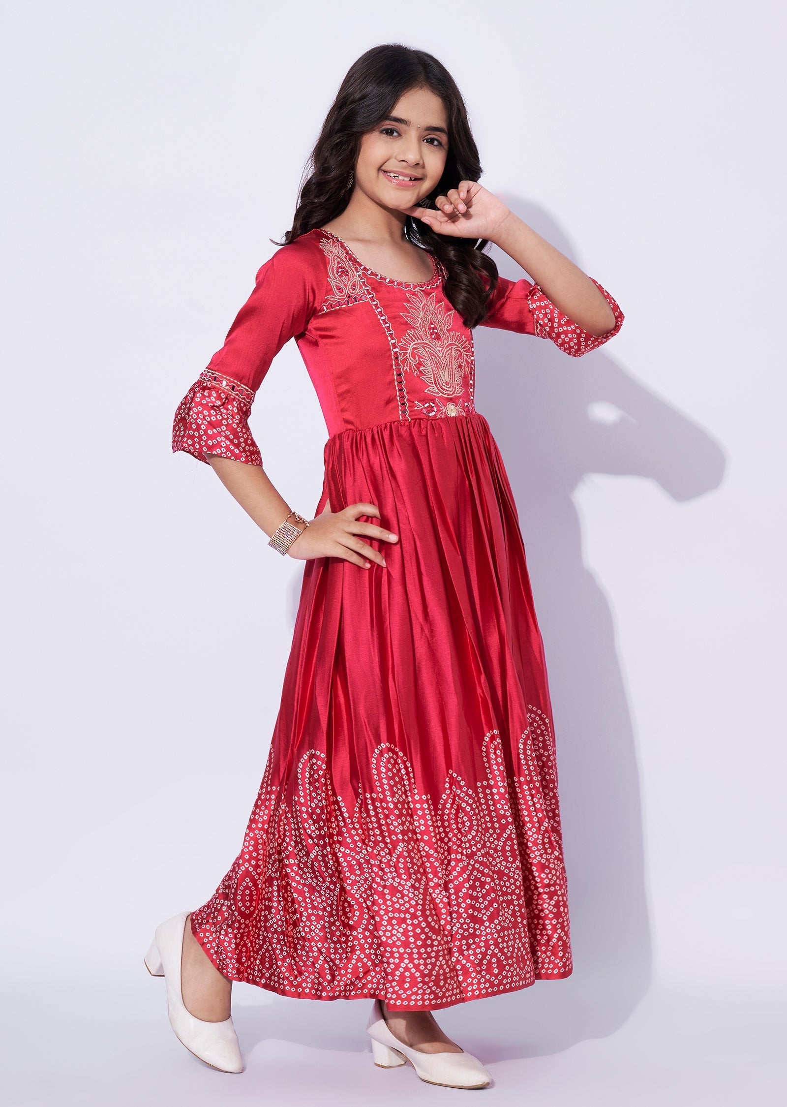 Pink Satin Girls Gown