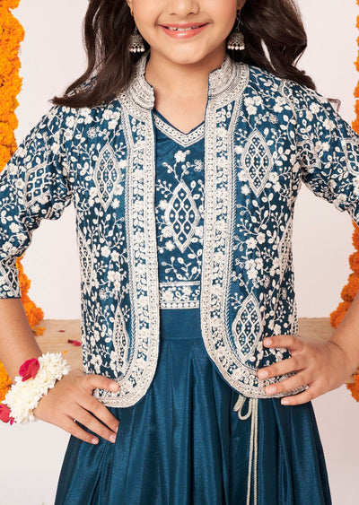 Green Chinnon Lehenga