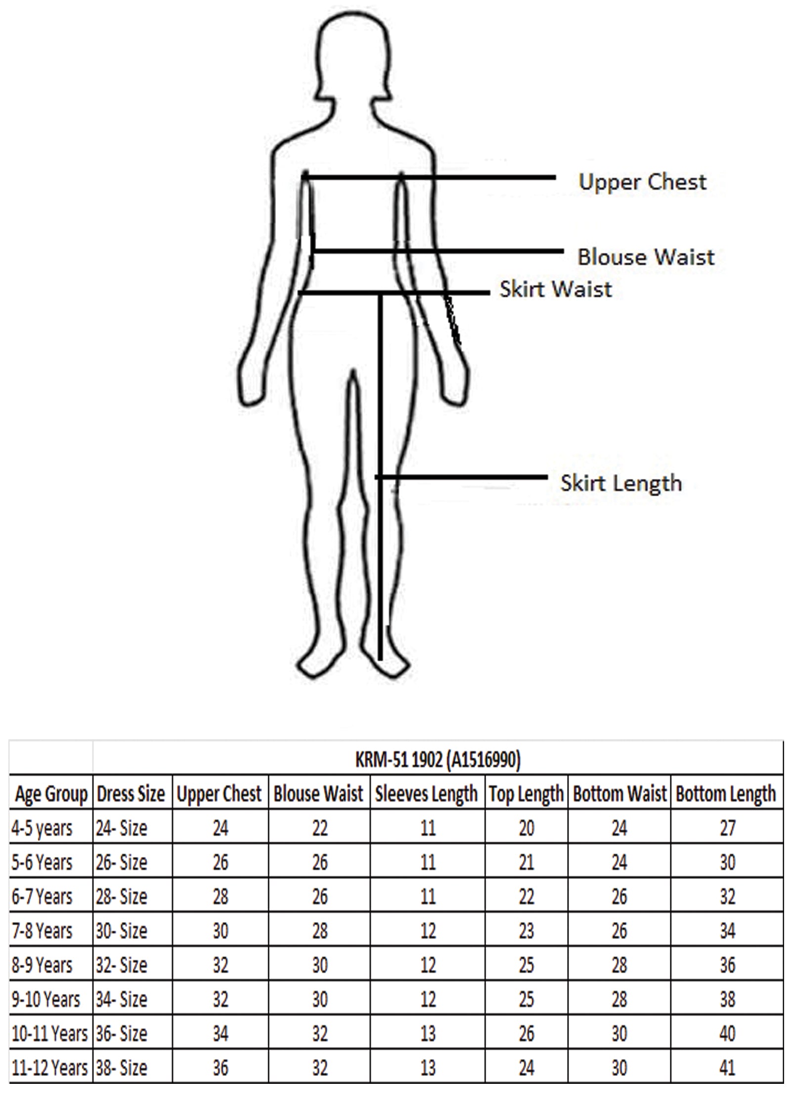 Peach Crepe Girls Sharara