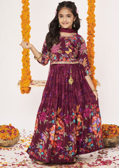 Magenta Crepe Lehenga