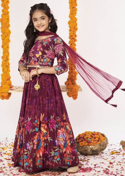 Magenta Crepe Lehenga