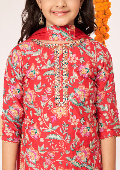 Pink Chinnon Gharara Set