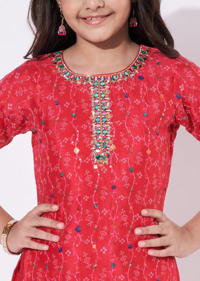 Rani Pink Chinnon Gharara Set