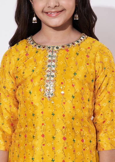 Yellow Chinnon Gharara Set