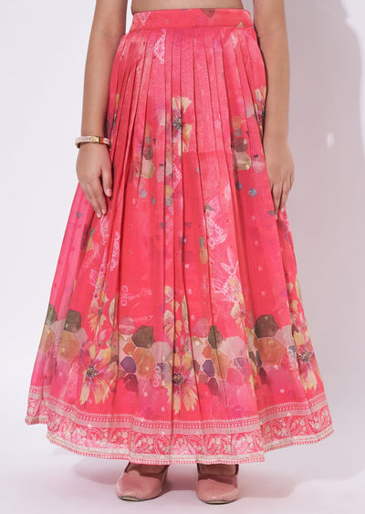 Pink Tissue Lehenga