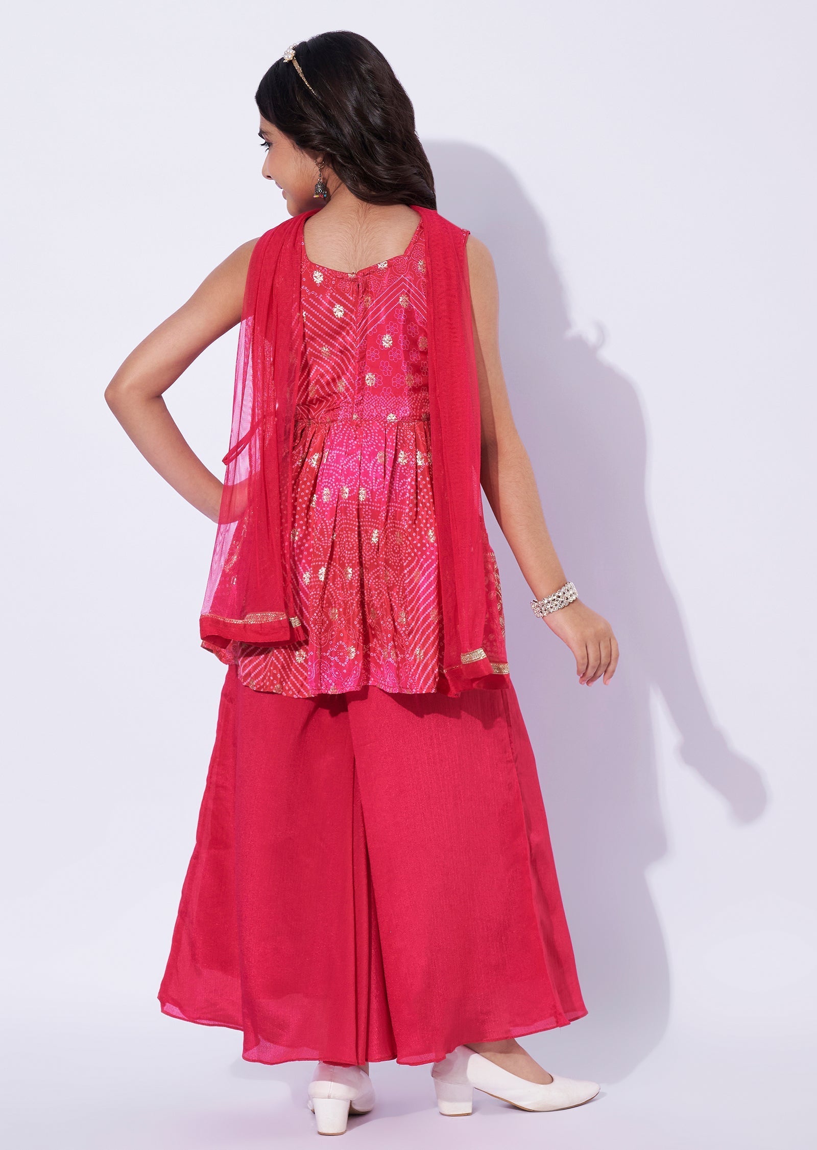 Pink Banaras Girls Sharara