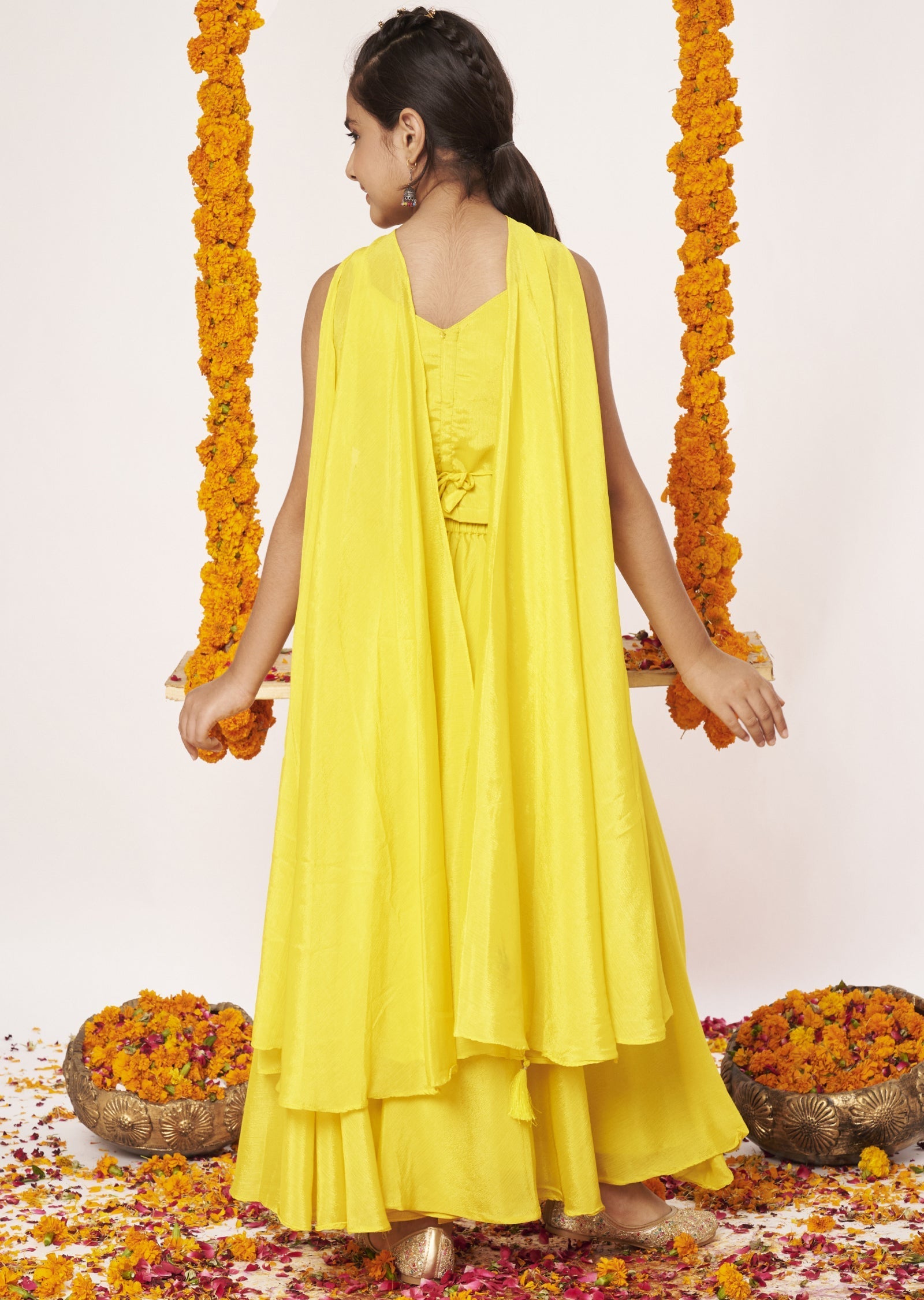 Yellow Chinnon Gharara Set
